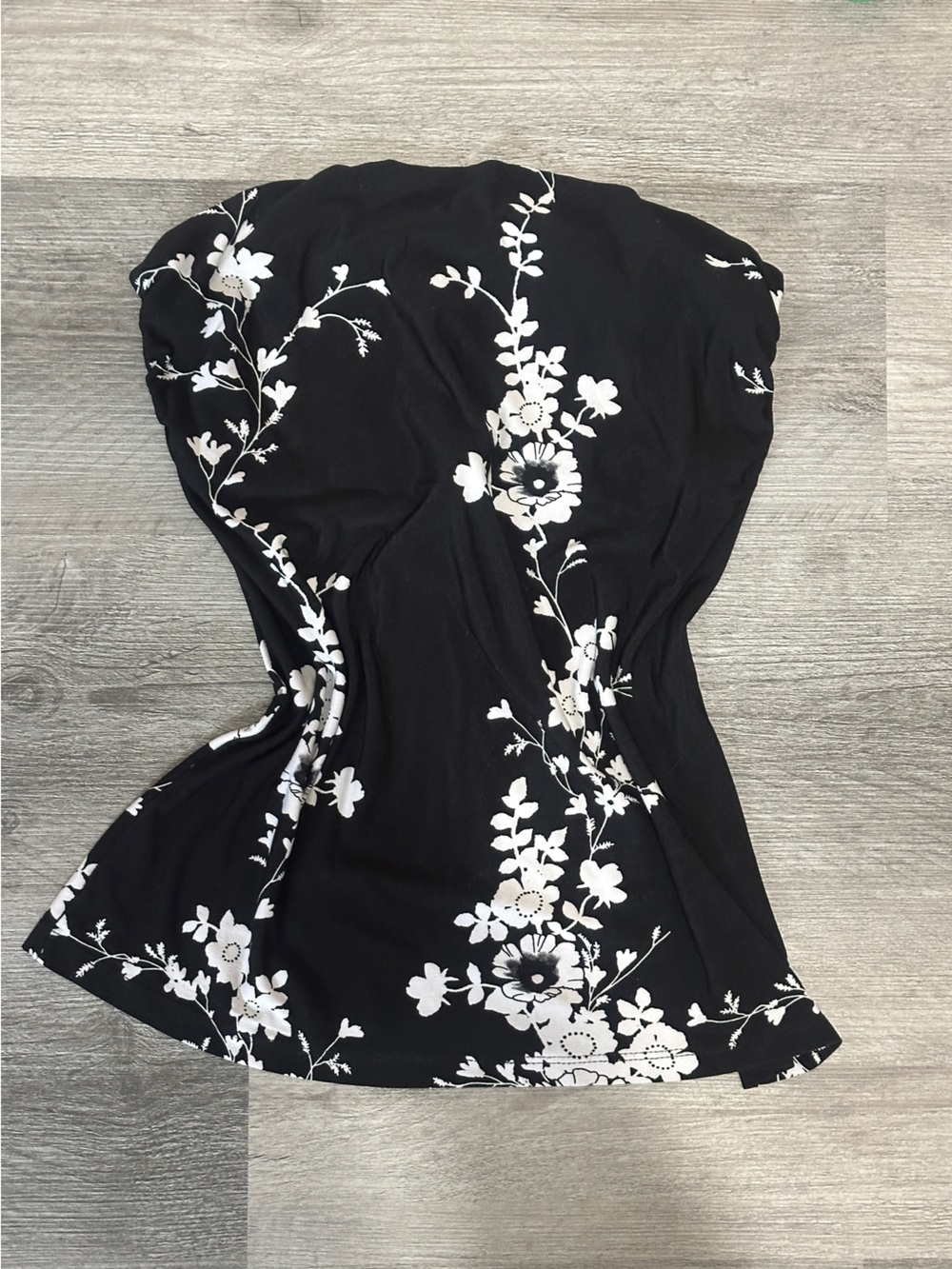 RIPE Black & White Floral Strapless Tube Top
